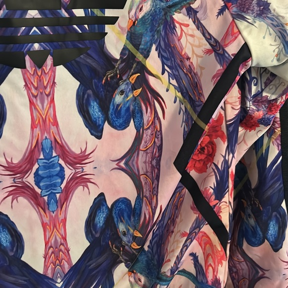 Vintage Adidas Originals Pink Floral Bird Trefoil Kaleidoscope Track Jacket XS - Picture 13 of 15